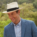 Men's Panama Hat - Woven Texture with Contrast Band and Wide Brim Detail