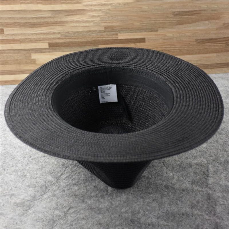 Men's Panama Hat - Woven Texture with Contrast Band and Wide Brim Detail