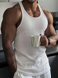 Men's Vest - Ribbed Knit Design and Muscle Fit Sleeveless Detail