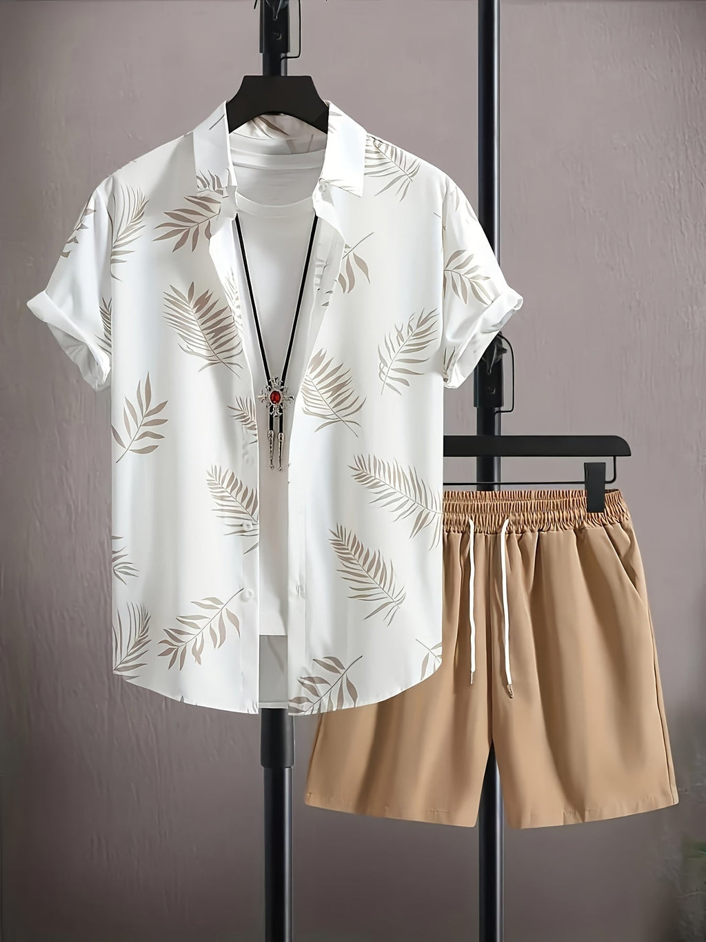 Tropical Shirt and Shorts Set for Men